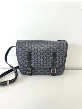 GOYARD - Belvedere MM Goyardine Canvas Crossbody Bag - Grey